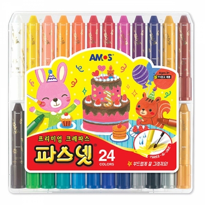 24색 아모스 파스넷 크레파스