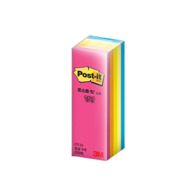 포스트잇 노트 형광큐브 25X76mm CT-31