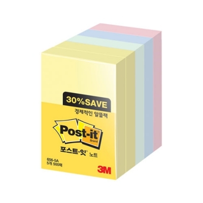 포스트잇 노트 알뜰팩 51X76mm 656-5A