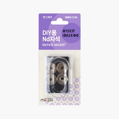 DIY강력자석 접시나사형 원형  Ø15XT5 4개입