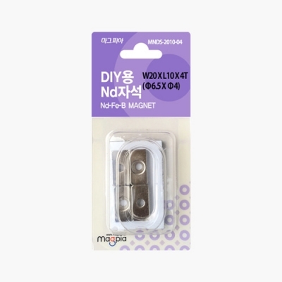 DIY강력자석 접시나사형 사각 W20XL10X4T 4개입