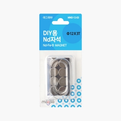 DIY강력자석 원형 Ø12X3T 8개입