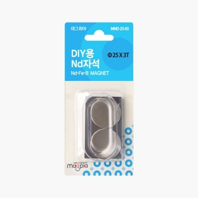 DIY강력자석 원형 Ø25X3T 2개입