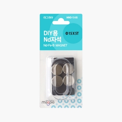 DIY강력자석 원형 Ø15X5T 4개입
