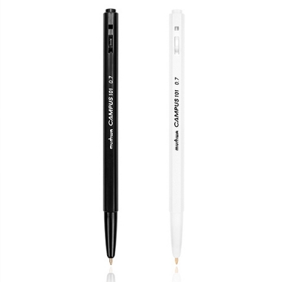 캠퍼스 볼펜 101 BlackWhite (12p 1타) 0.7mm