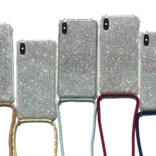 하이에나 메탈릭 글리터펄 핸드폰 목걸이 스트랩케이스 고리 크로스끈 케이스