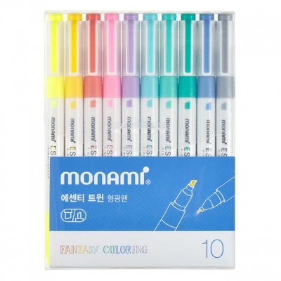 에센티 트윈 형광펜 10색 세트
