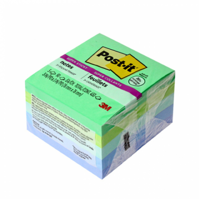 포스트잇 노트 멀티팩(보라보라) 5색 강한점착용 76X76mm 654-5SST