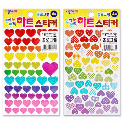 홀로그램 하트 스티커 (낱개)