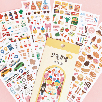 오밀조밀 씰스티커 6가지 세트 (no.18-23)