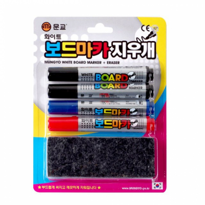 문교 보드마카 4본 ＆ 지우개