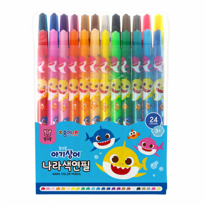 핑크퐁 아기상어 나라색연필 24색