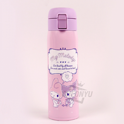 마이멜로디x쿠로미 원터치 스텐 보틀 480ml
