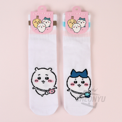 치이카와 스트라이프 중목 양말