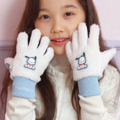 포차코 덤블 손가락 터치장갑 - 아이보리