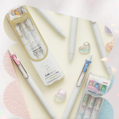 유니볼 원 메탈릭 컬러 0.38mm  (10개 1타) 중성펜 볼펜