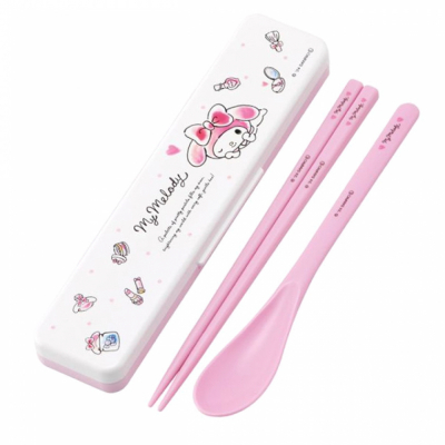마이멜로디 수채 코스메 소음방지 콤비세트 18cm 도시락 수저