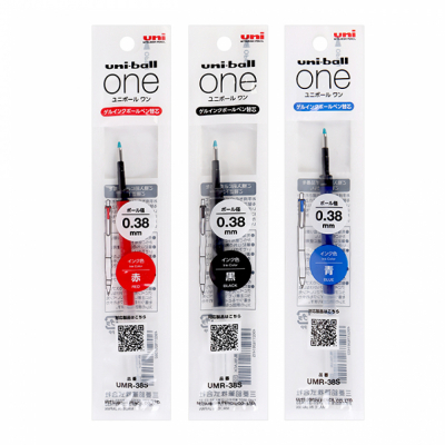 유니볼 원 0.38mm 리필-0.38mm(UMR-38S)((10개 1세트) 볼펜심