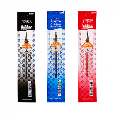 유니볼 시그노 0.28mm 리필-0.28mm (12개 1세트) 볼펜심
