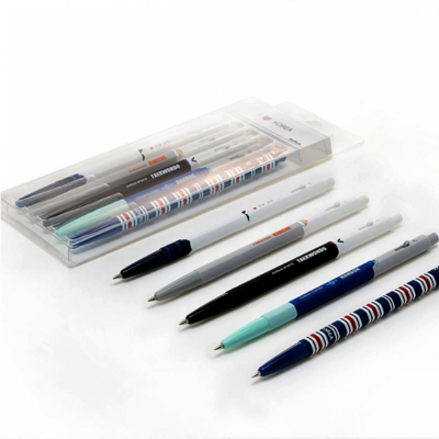 캠퍼스 아이러브코리아 5개입 세트 0.5mm 무광그래픽 볼펜