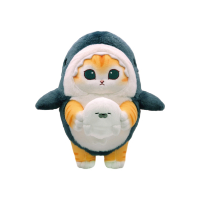 모후샌드 치즈냥 상어 코스튬 (25cm) 봉제인형