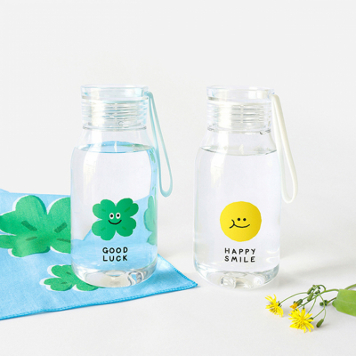 스마일 스트랩 투명 보틀 300ml