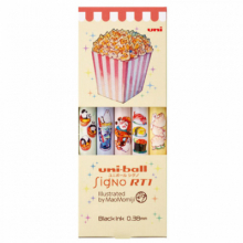 유니볼 시그노 노크식 X MOMIJIMAO 0.38mm 5본입 모미지마오 중성 볼펜