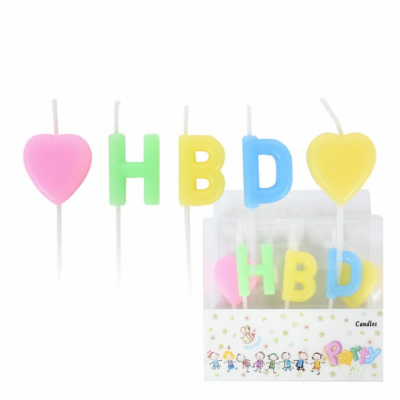 마카롱 HBD 하트 생일초