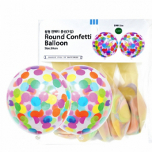 30cm 원형 컨페티 풍선 5입