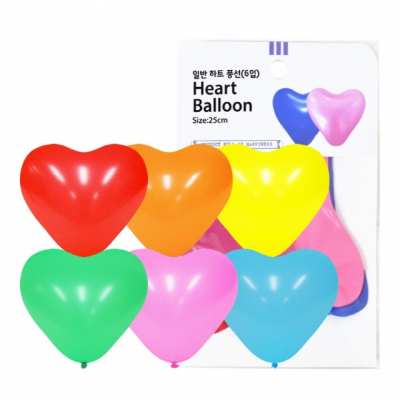 25cm 하트혼합풍선 6입