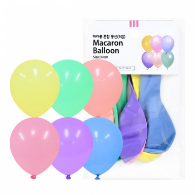 30cm 마카롱혼합풍선 6입