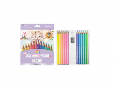 더존 키즈 점보 파스텔 색연필 12색