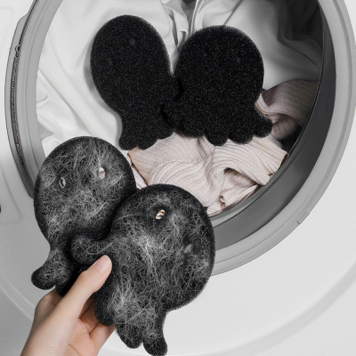 문어 모양 세탁기 스펀지 의류 침대 소파 보푸라기 제거제 털흡수제