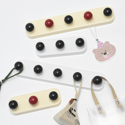 무타공 접착식 벽 후크걸이 동글동글 볼 옷걸이 수납 정리 (5구)