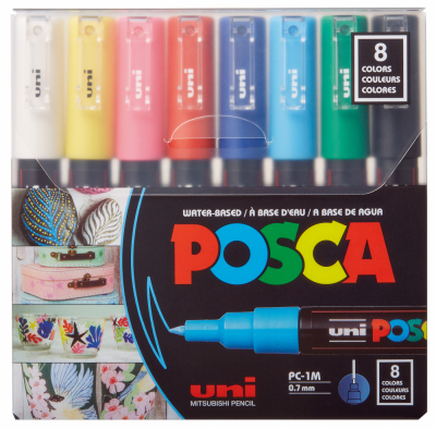 유니 포스카 수성 마카펜 PC-1M 8색 세트