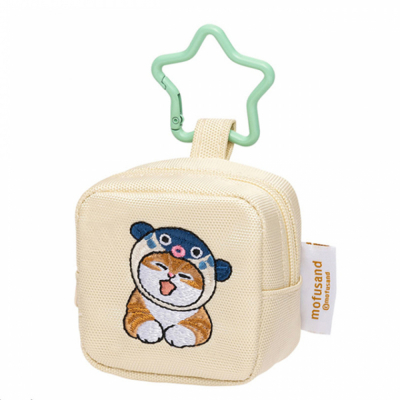 모후샌드 자수 사각 미니 파우치 7cm_화이트