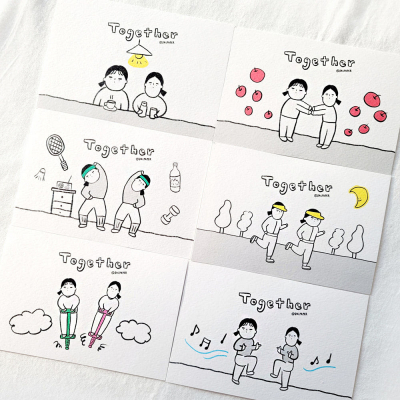 달페이퍼 투게더 6종 엽서 postcard